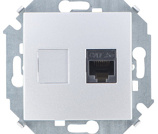 Simon 15 Алюминий Розетка компьютерная RJ45 кат.5e (AMP)