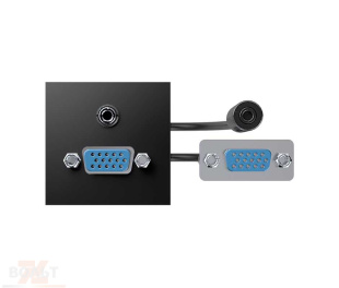 Модуль с адаптером, проходной VGA + MiniJack мама/мама, черный, S400