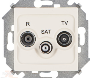 Simon 15 Бежевая Розетка R-TV-SAT одиночная, винт.зажим