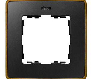 Simon 82 Detail Графит, основание латунь Рамка 1-ая