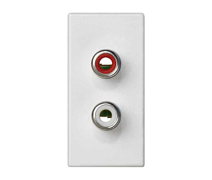 Розетка узкая 2RCA белого цвета K45 Connect
