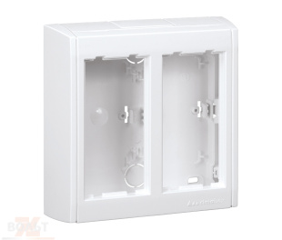 Настенный блок поверхностного монтажа CIMA Pro на 2 двойных поста белого цвета Connect