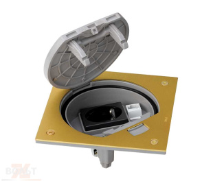 Основа влагостойкая IP66 с защелкой, розеткой Schuko и разъемом RJ45 Cat.5e UTP из латуни K45 Connect