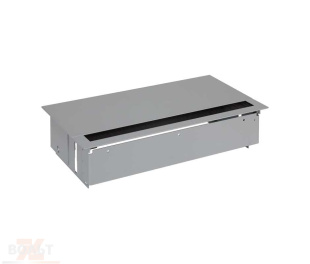 Врезной x6 розеточный блок, щетка, 5x2P+E, 1 пустой модуль, алюминий, S400
