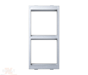 Адаптер на 2 модуля K45 с вертикальной фиксацией механизмов цвета алюминий Connect