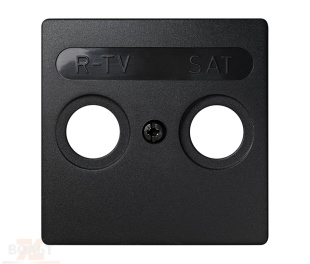Накладка для розетки R-TV+SAT с пиктограммой "R-TV SAT" цвета графит S73 Loft