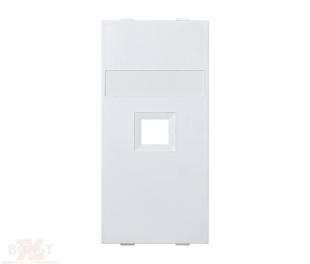 Модуль S прямой на 1 разъем RJ45 без шторок белого цвета Connect