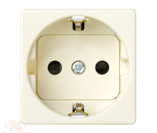 Розетка с заземлением и шторками Schuko 2Р+Е 16A 250В~ цвета слоновая кость S27