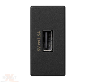 Зарядное устройство USB узкое 5В 1.5A 230В~ цвета графит K45 Connect