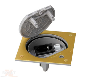 Основа влагостойкая IP66 с замком, розеткой Schuko и разъемом RJ45 Cat.5e UTP из латуни K45 Connect