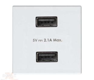 Зарядное устройство 2xUSB 2.1А 230В~ белого цвета S27