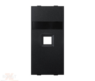 Модуль S прямой на 1 разъем RJ45 без шторок цвета графит Connect