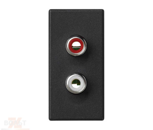 Розетка узкая 2RCA цвета графит K45 Connect