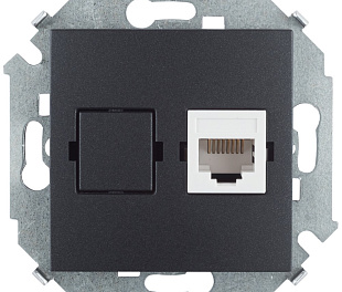 Simon 15 Графит Розетка компьютерная RJ45 кат.5е, Systimax