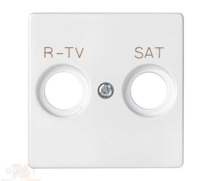 Накладка для розетки R-TV+SAT с пиктограммой "R-TV SAT" белого цвета S82