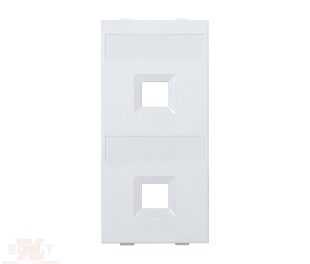 Модуль S прямой на 2 разъема RJ45 без шторок белого цвета Connect